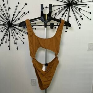 Good American Cutout One Piece Swimsuit Brown Size 5/6